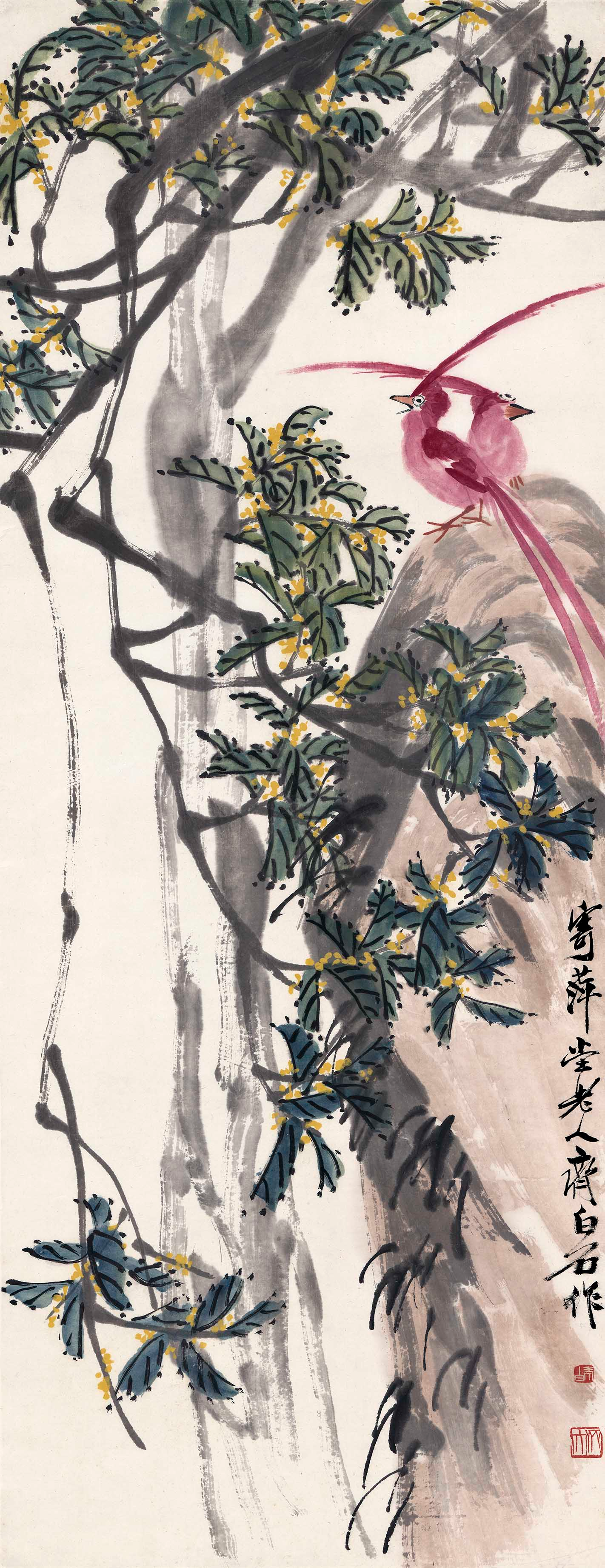 《桂花绶带图》(图1)