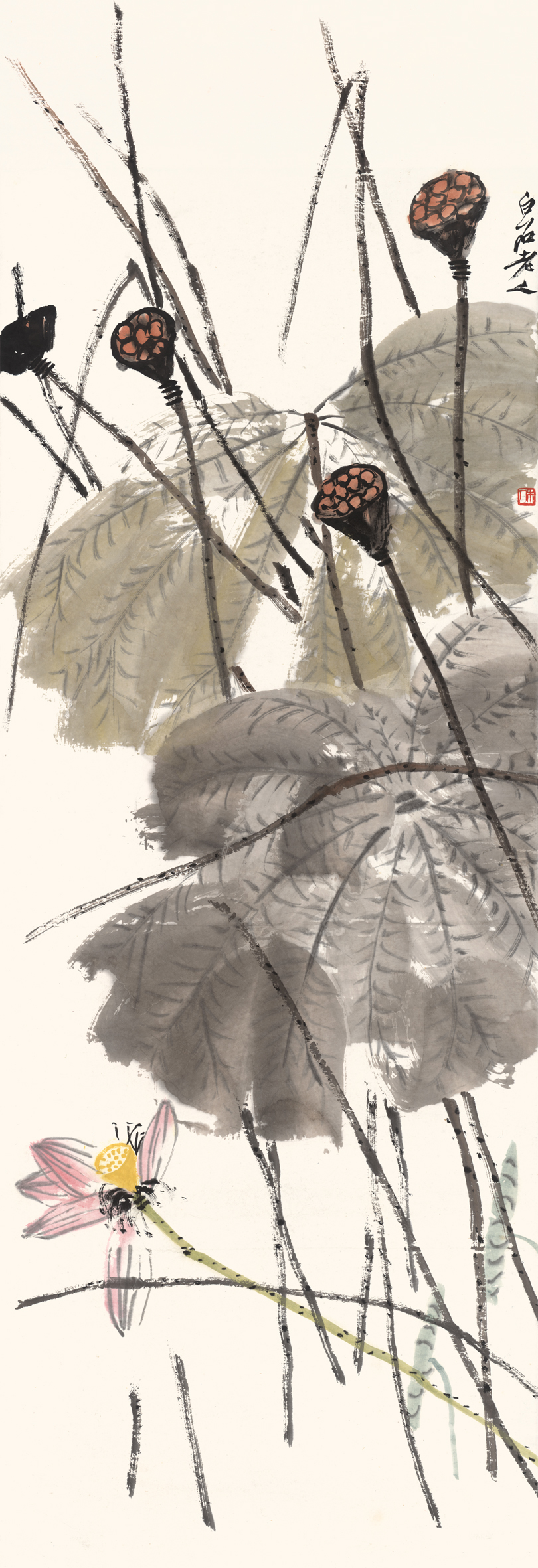 《蜻蜓荷花》(图1)