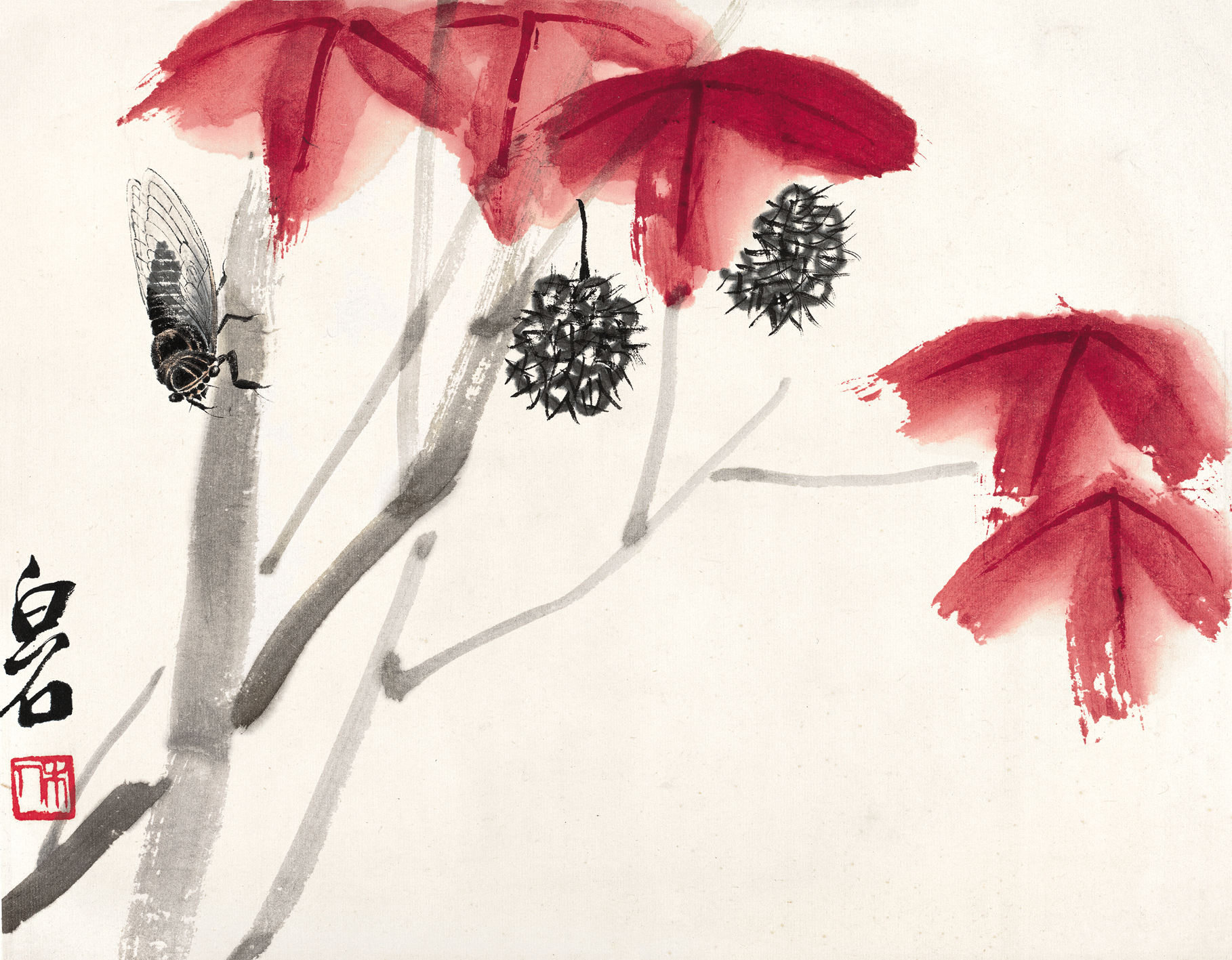 《秋蝉》(图1) 《秋蝉》(图1)