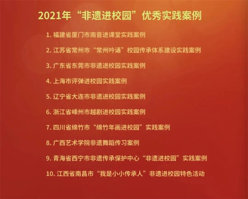 新一批“非遗进校园”优秀实践案例、创新实践案例和优秀传承人入选名单发布 (图2)